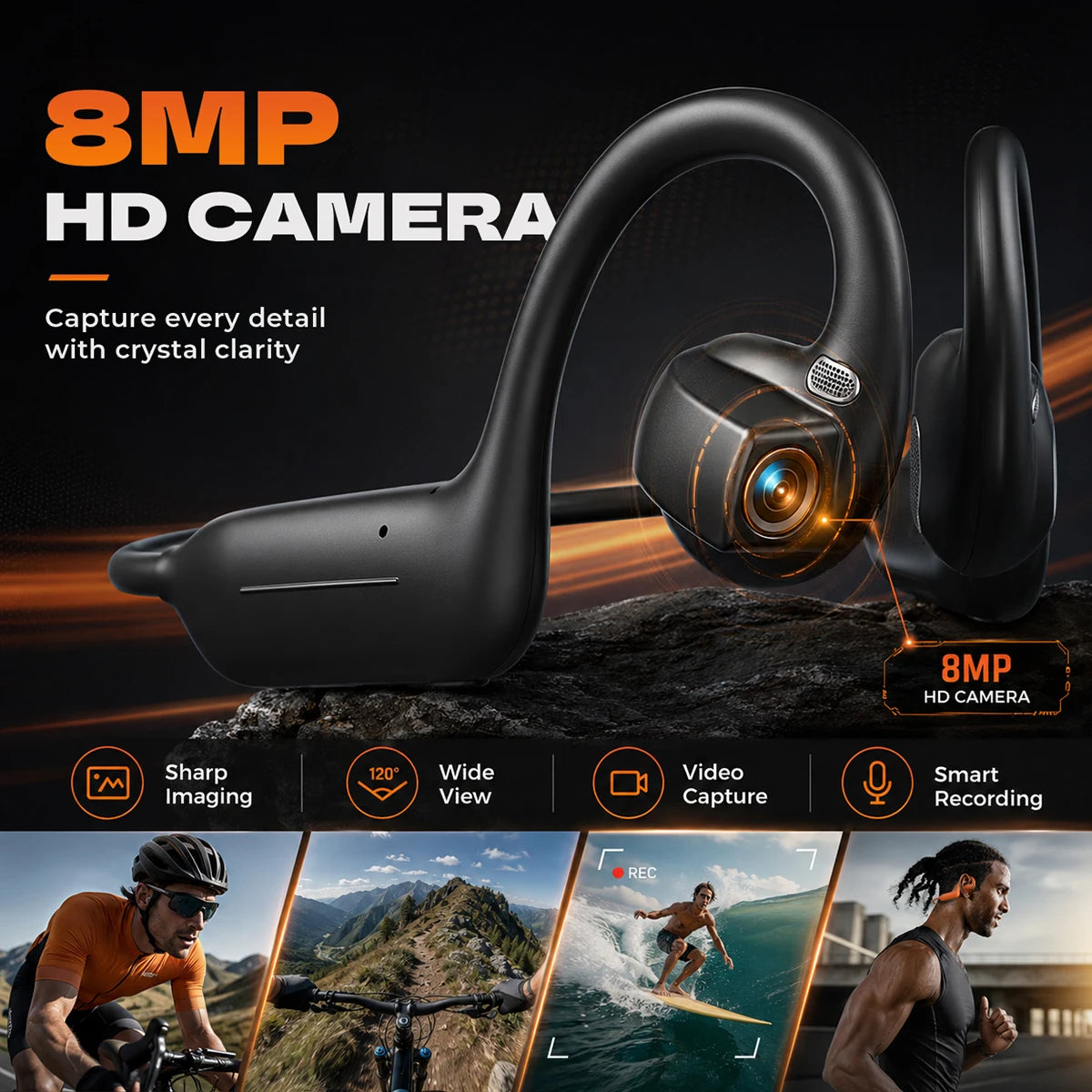 Bone Conduction Headphones WIth Camera