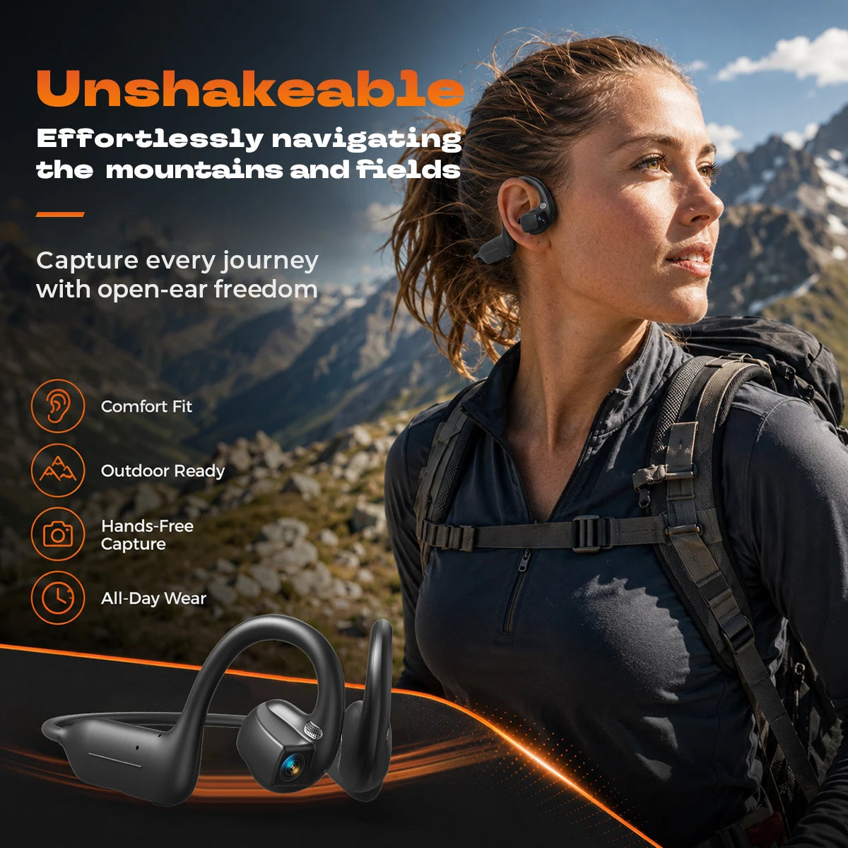 Bone Conduction Headphones WIth Camera