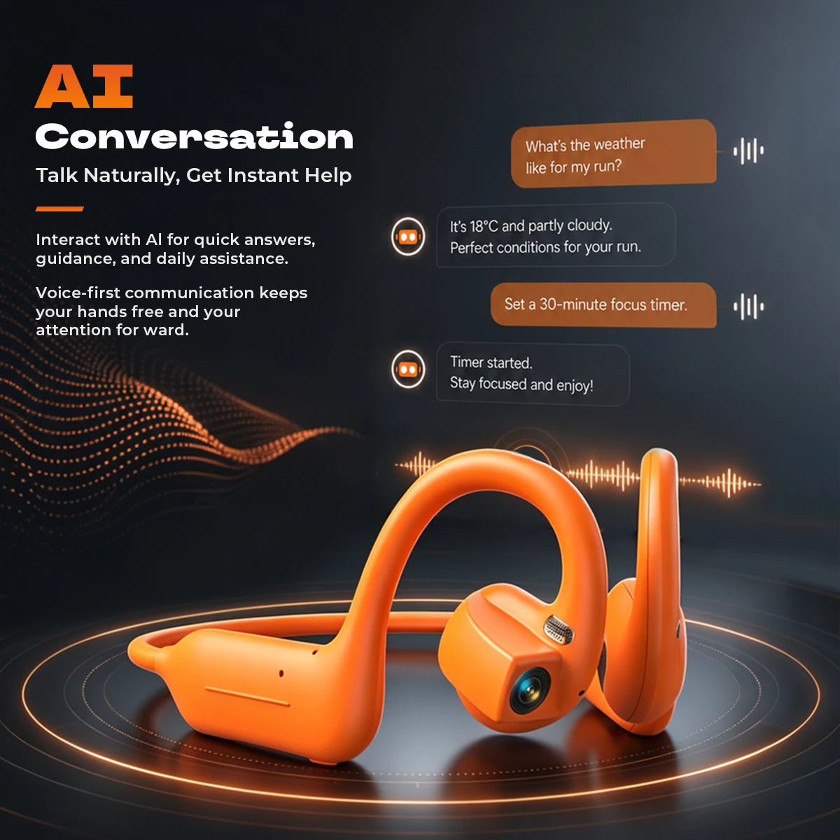 Bone Conduction Headphones WIth Camera